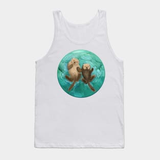 Otters holding hands - mommy and baby Tank Top